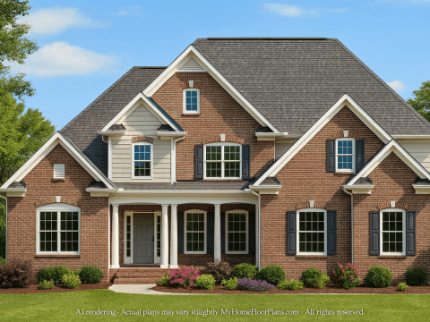 Traditional 4-Bedroom Home Plan 2-Story CAD Blueprint Designs