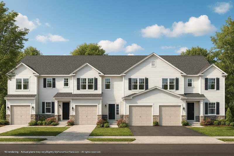 Traditional 7-Unit Townhome Plan with Timeless Style & CAD Files