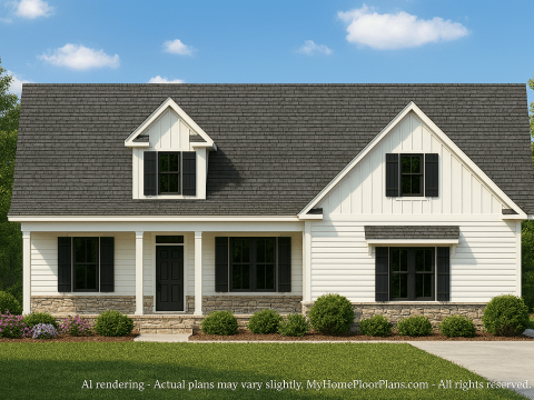 Traditional Country Home Plan with Open Floor Plan & CAD Designs