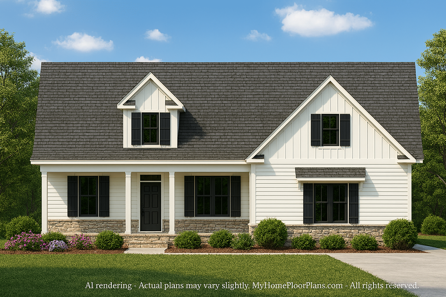 Traditional Country Home Plan with Open Floor Plan & CAD Designs