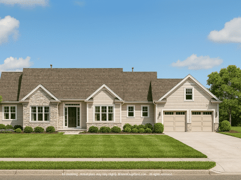 Traditional Craftsman Home Blueprint with CAD Floor Plans