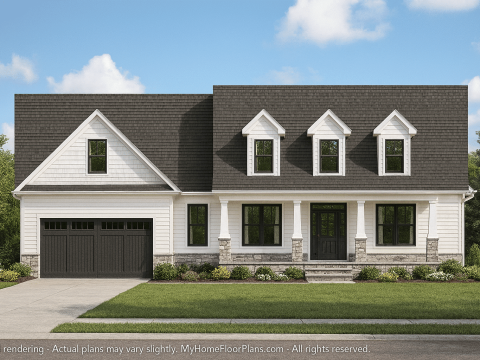 Traditional Craftsman Home Blueprint with Open Floor Designs