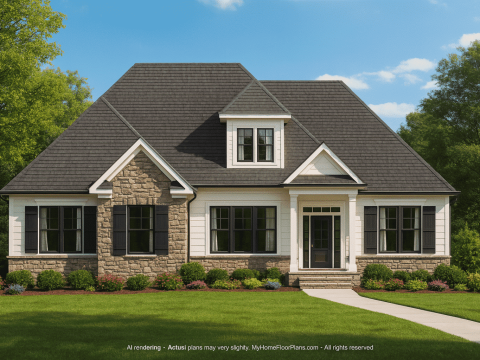 Traditional Craftsman Home Floor Plan with Functional Layout