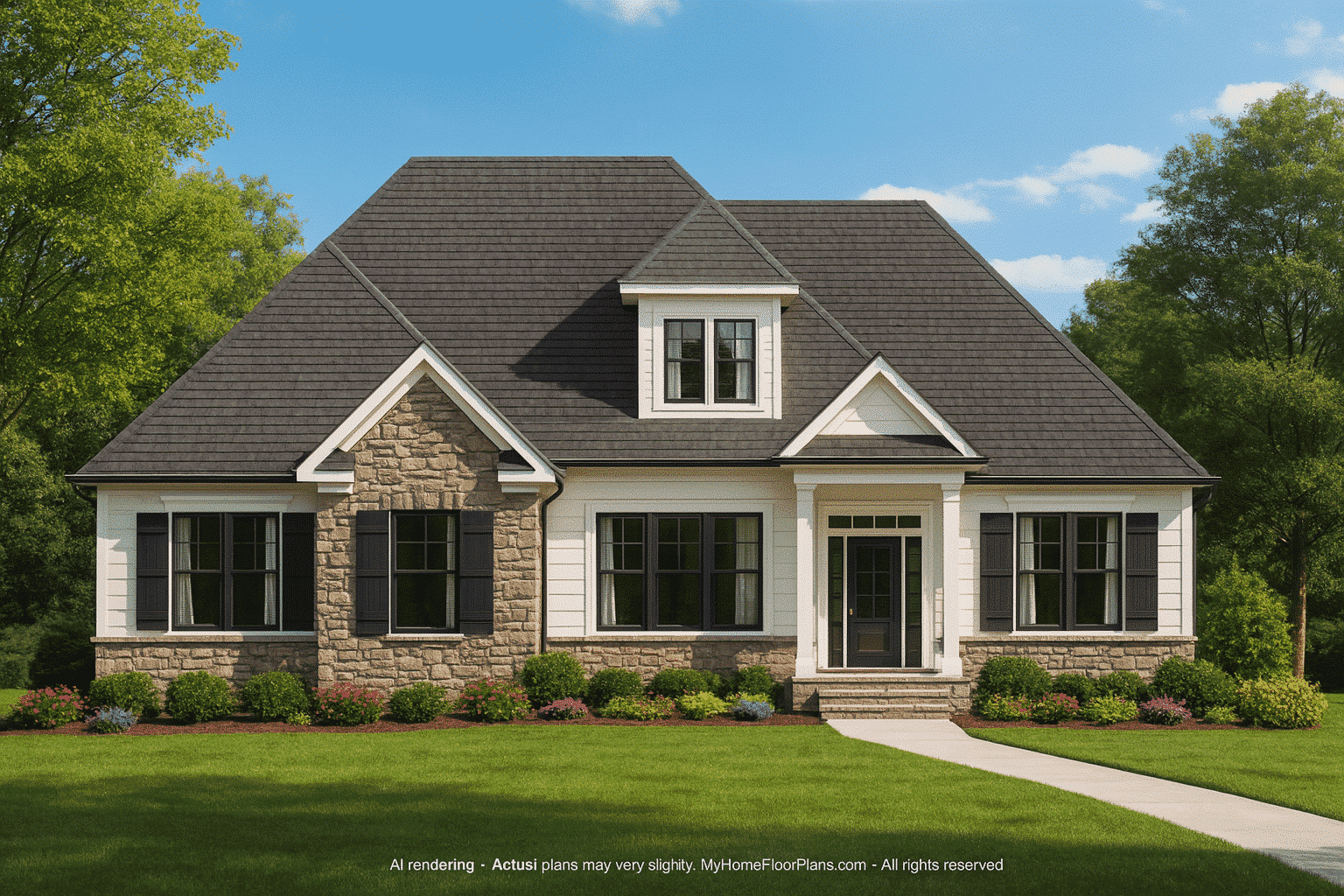 Traditional Craftsman Home Floor Plan with Functional Layout