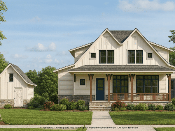 Traditional Craftsman Home Plan with Custom CAD Blueprints