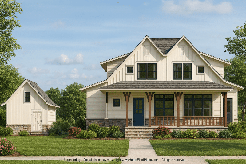 Traditional Craftsman Home Plan with Custom CAD Blueprints