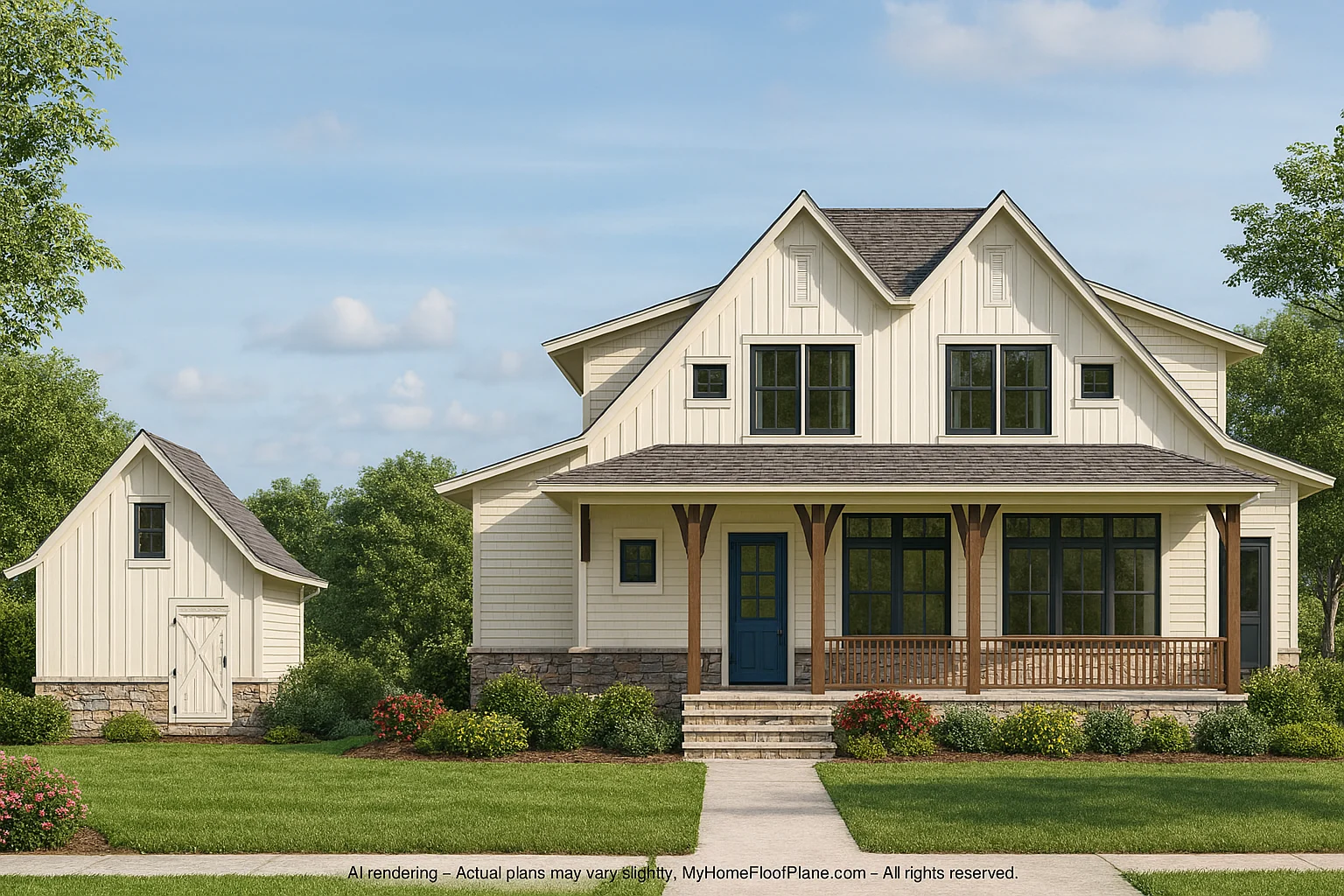 Traditional Craftsman Home Plan with Custom CAD Blueprints
