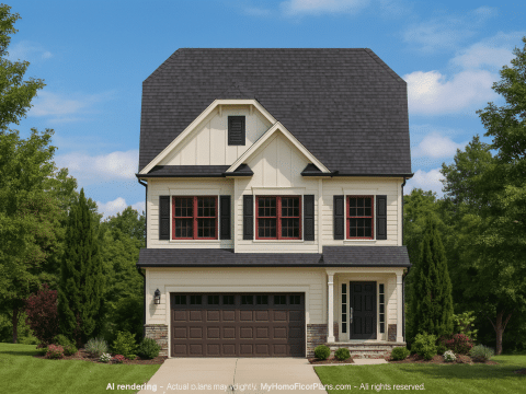 Traditional Craftsman Home Plan with Detailed CAD Blueprints