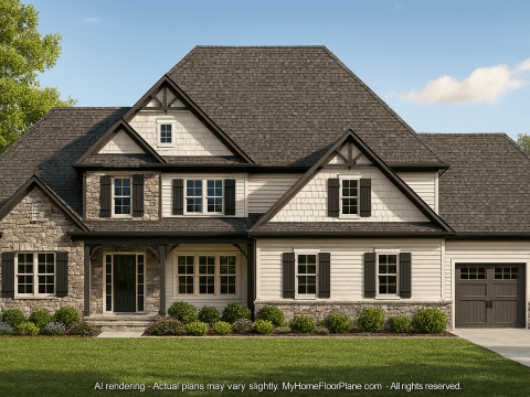 Traditional Craftsman Home Plan with Spacious Floor Design