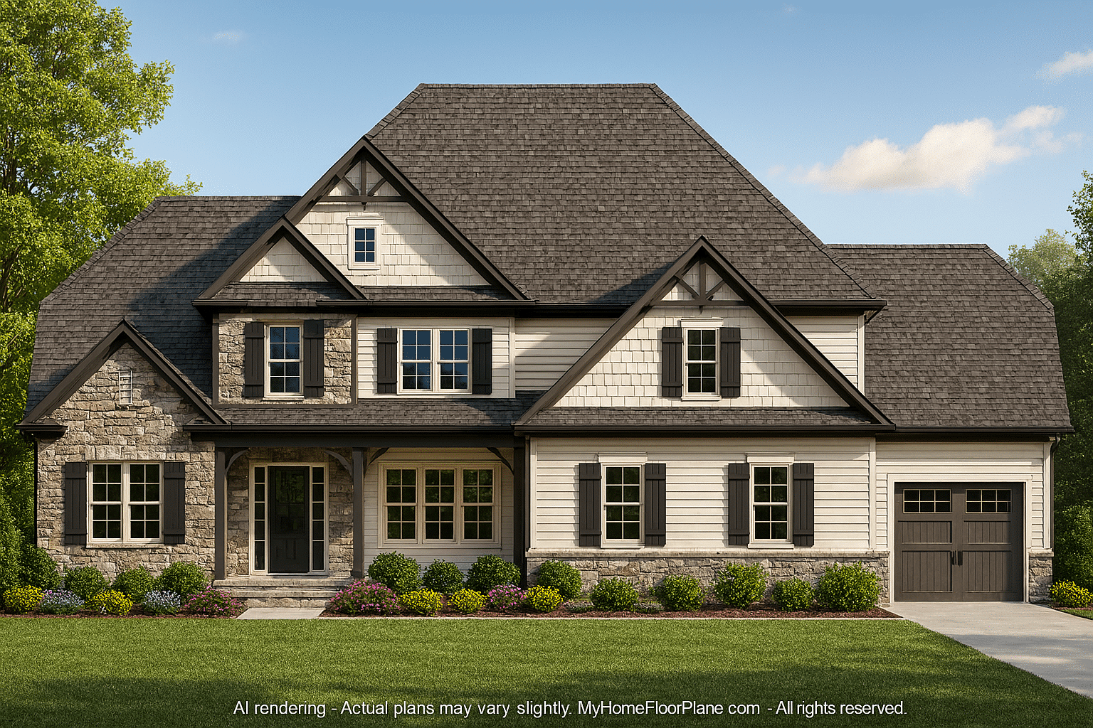Traditional Craftsman Home Plan with Spacious Floor Design
