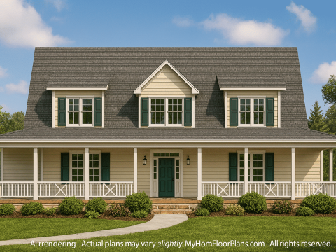Traditional Craftsman Home Plan – Spacious 2-Story Layout with CAD Blueprints