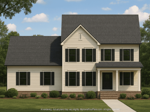 Traditional Home Floor Plan with 2-Story CAD Designs