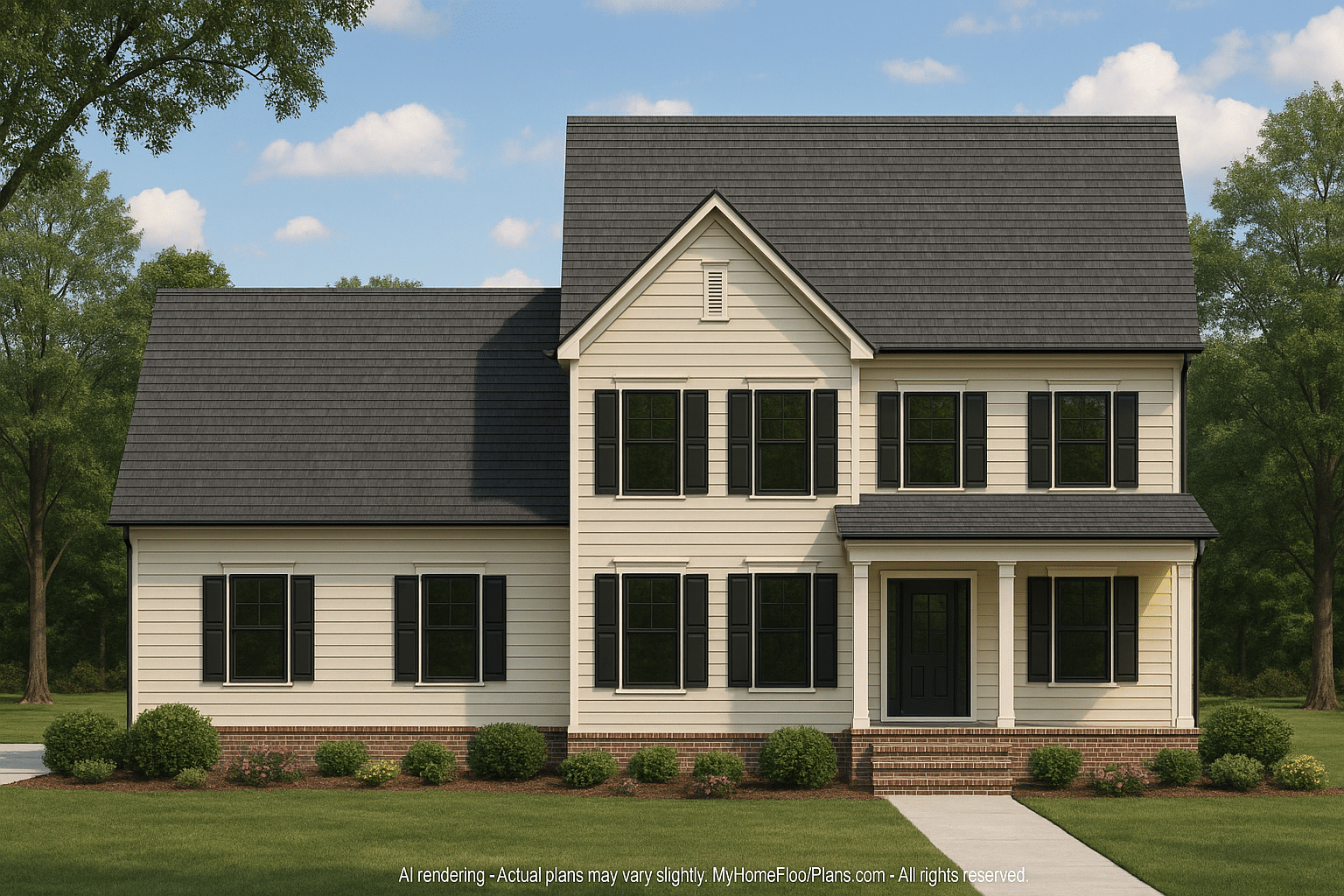 Traditional Home Floor Plan with 2-Story CAD Designs