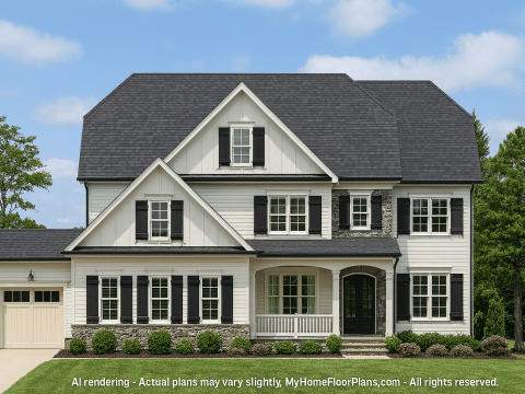 Traditional Home Floor Plan with 4 Beds, Blueprint & Designs