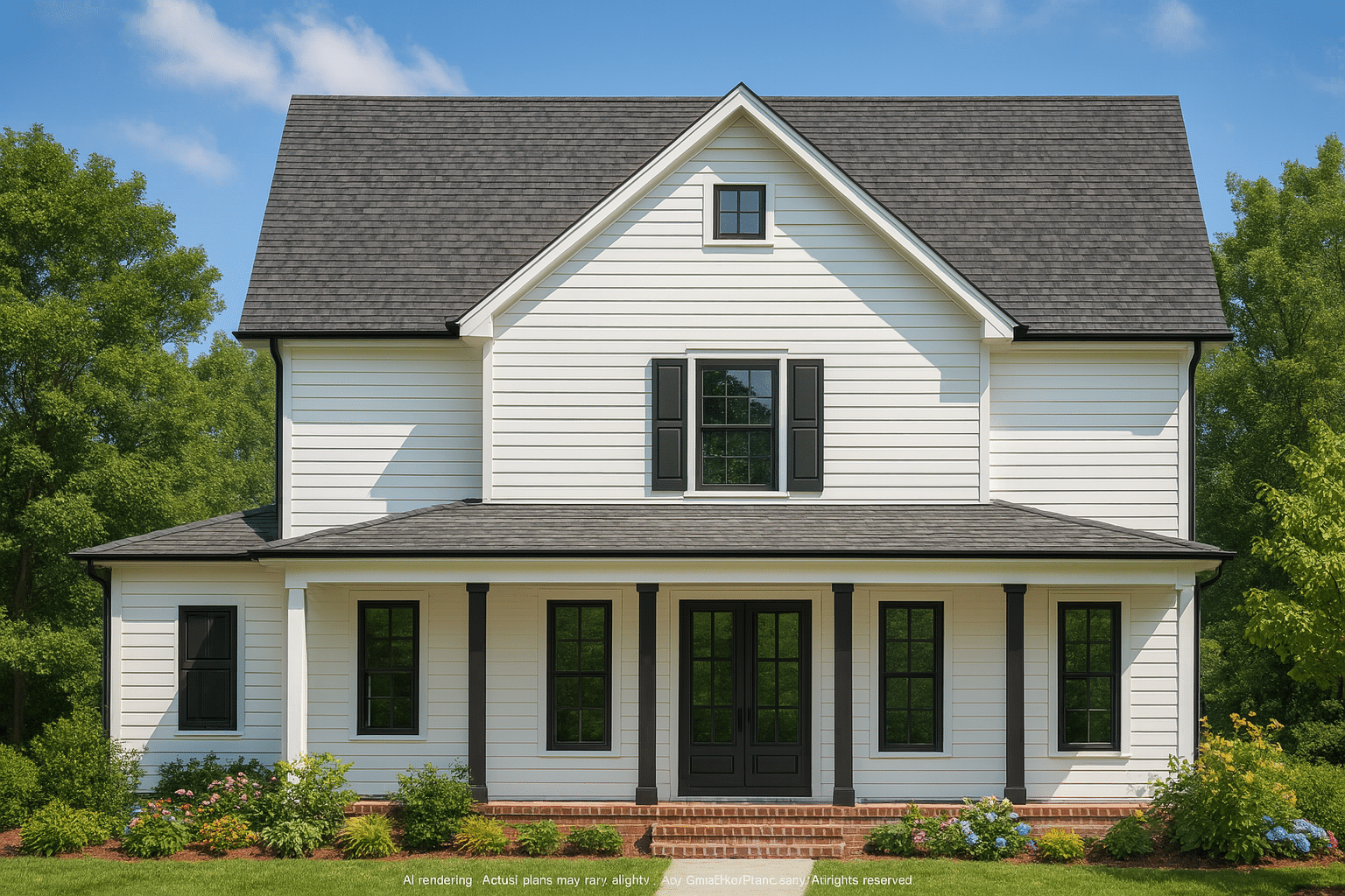 Traditional Home Floor Plan with Screened Porch and Office