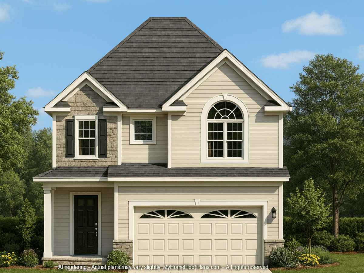 Traditional Home Plan with 3 Bedrooms, Vaulted Ceilings & Open Layout