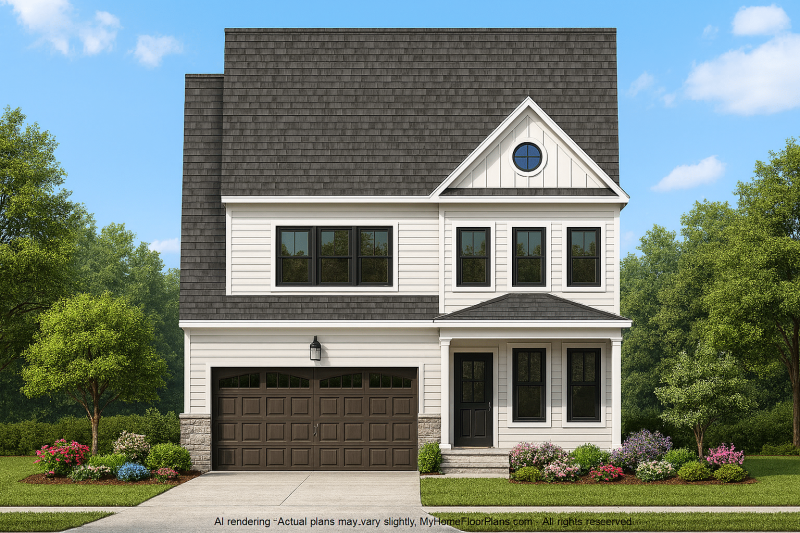 Two-Story Craftsman House Plan with 4 Bedrooms & Open Floor Layout