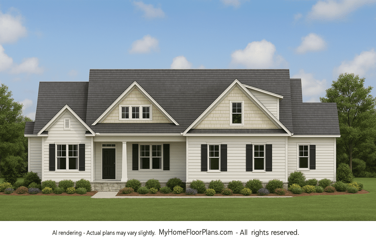 Unique 1.5-Story Craftsman House Plan with Vaulted Ceilings & Outdoor Living