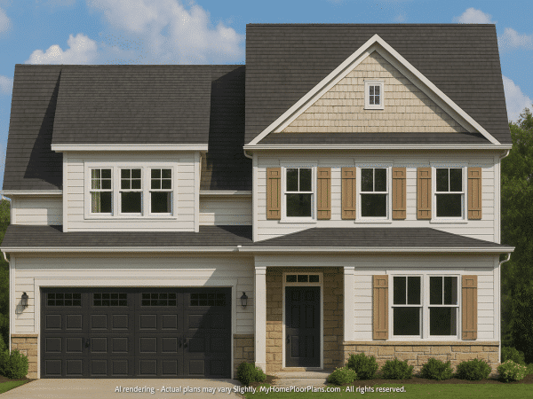 Unique Modern Suburban Home Plan with CAD Floor & Blueprint Designs