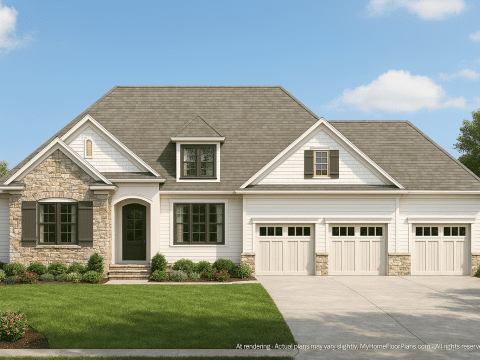 Versatile 1.5-Story House Plan with Craftsman Design & 4 Bedrooms