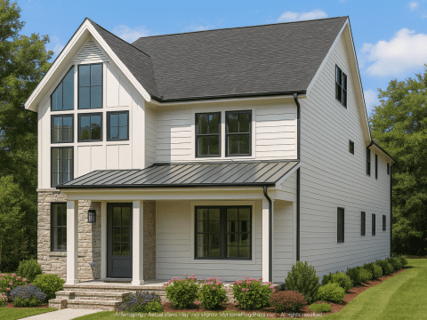 Versatile 3-Story Modern House Plan with CAD Design for Narrow Lots