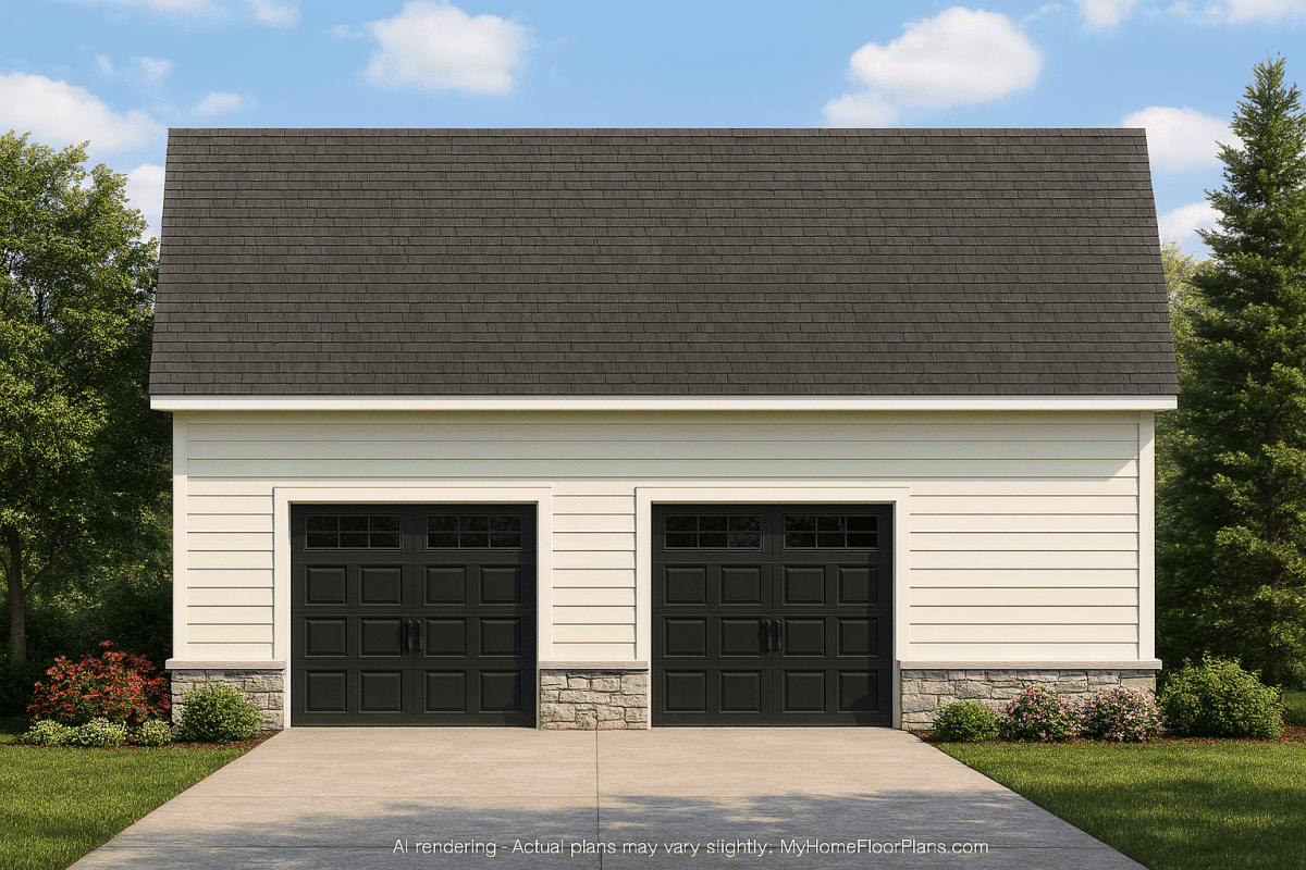 Versatile Garage House Plan with CAD Designs & Vaulted Ceilings