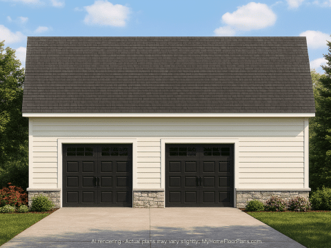 Versatile Garage House Plan with CAD Designs & Vaulted Ceilings