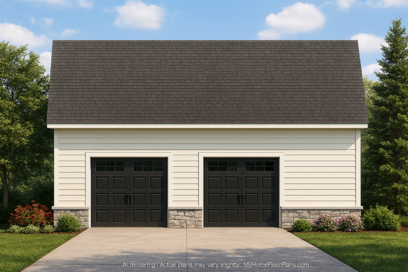 Versatile Garage House Plan with CAD Designs & Vaulted Ceilings