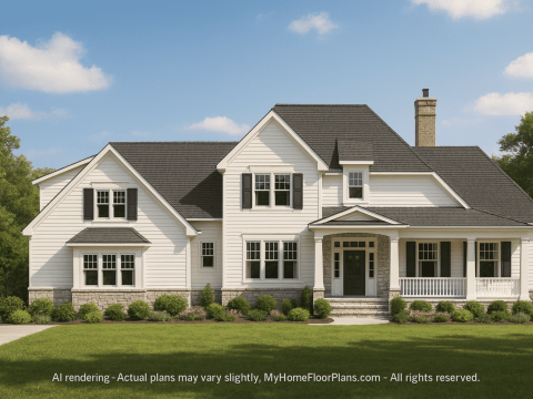 2-Story Architectural Floor Plan with CAD 3,201 Sq Ft Beach-Inspired Design