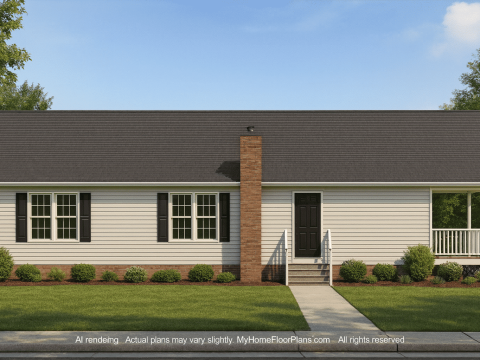 2-Story Cabin House Plan with Open Floor Plan & Basement