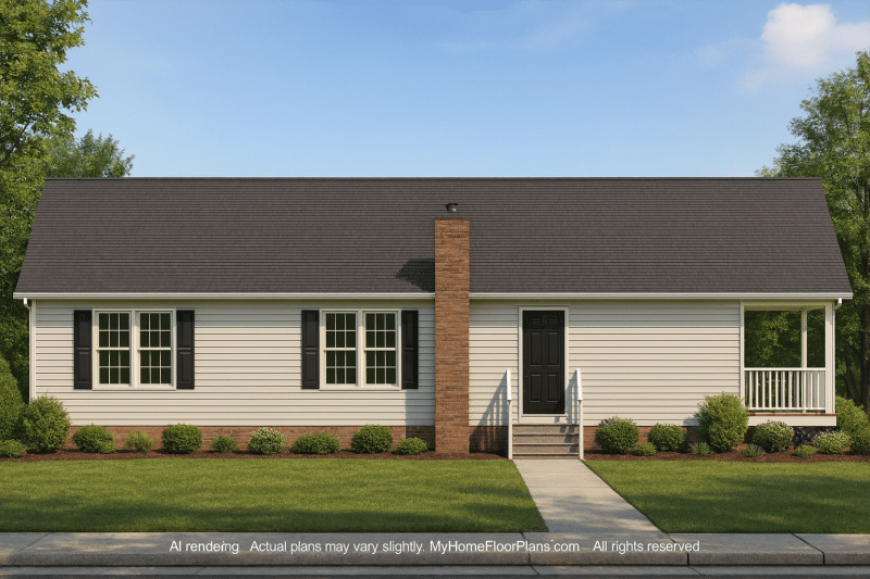 2-Story Cabin House Plan with Open Floor Plan & Basement