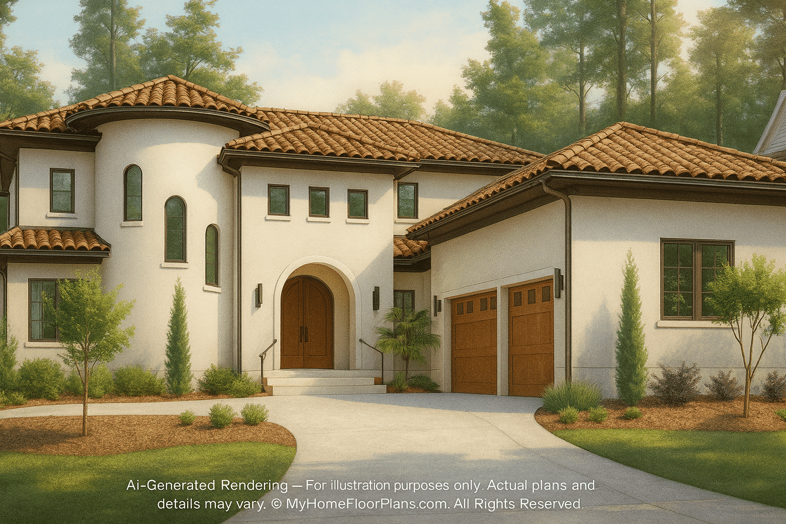 20-1603 HOUSE PLAN - Elegant house Plan with 4 Beds, CAD Designs & Floor Blueprint