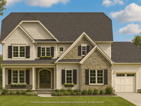 3-Story Traditional House Plan with 5 Bedrooms & Luxurious Design
