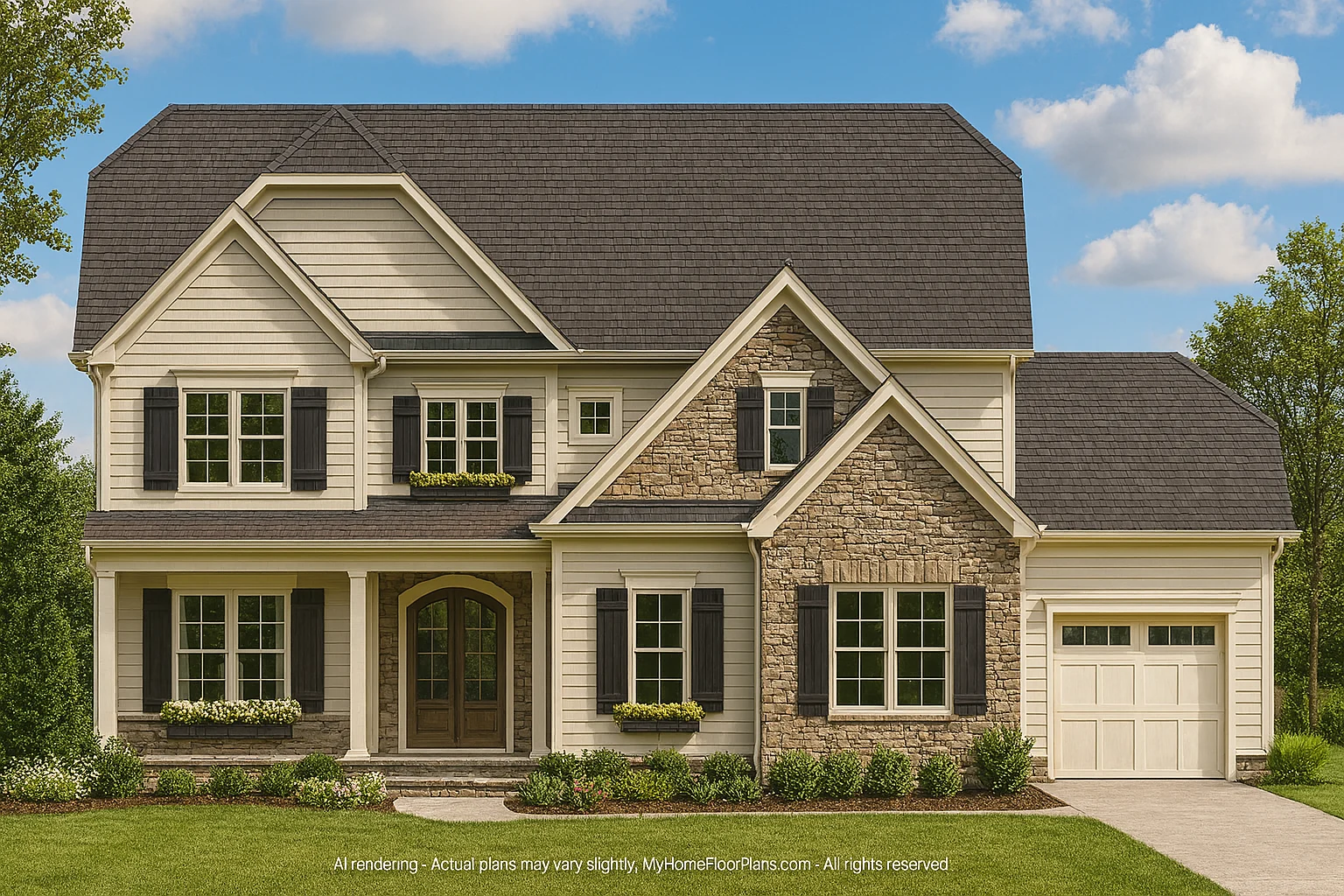 3-Story Traditional House Plan with 5 Bedrooms & Luxurious Design