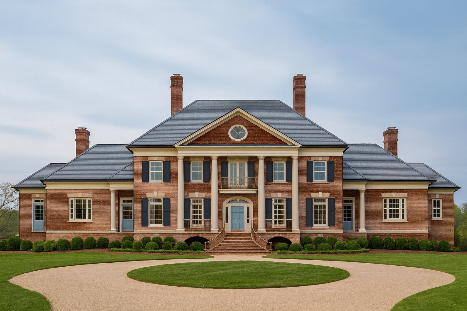 7-1006 HOUSE PLAN - Elegant Georgian house Plan 2-Story Luxury CAD Blueprint