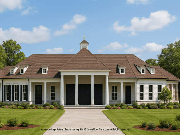 94' Wide Clubhouse Floor Plan – Architectural CAD Blueprints