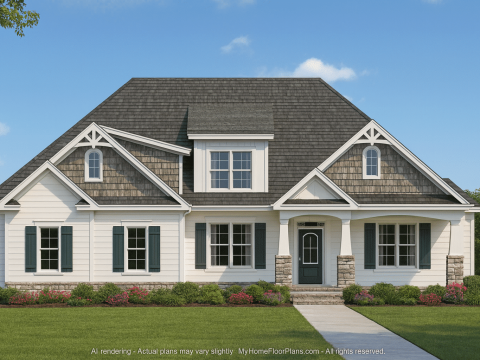 Beautiful 1.5 Story Home Plan with Bonus Room & CAD Blueprint