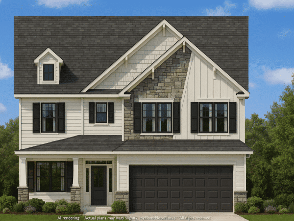 Beautiful 2-Story Home Plan with 4 Bedrooms and 2-Car Garage