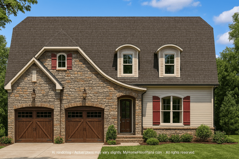 Charming 2-Story House Plan with Colonial & French Country Style