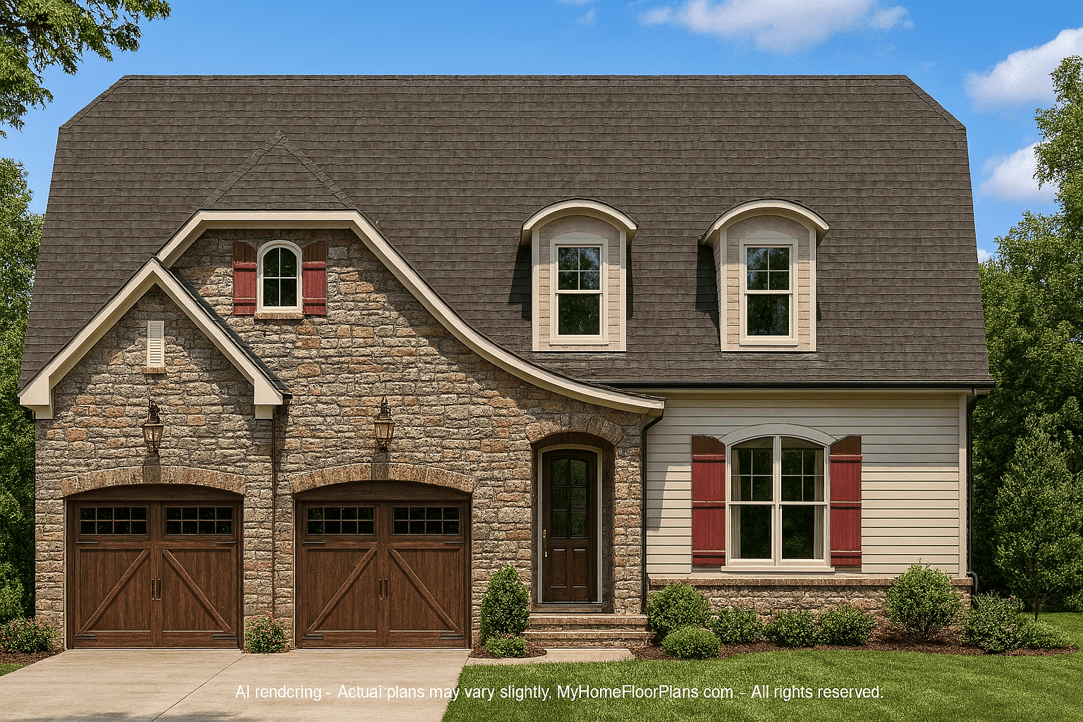 Charming 2-Story House Plan with Colonial & French Country Style