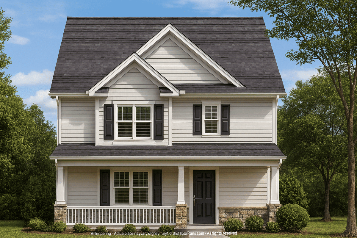 Classic 2-Bedroom Home Plan with Detailed Floor Blueprint Designs