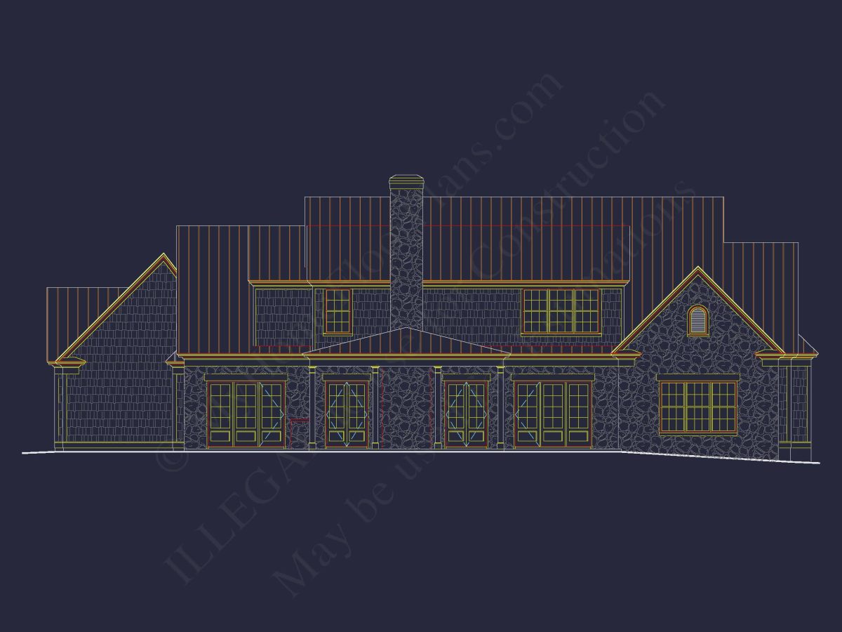 Colonial Craftsman Home Plan with 2 Stories & Classic Style
