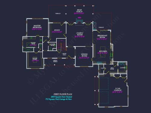 Colonial Craftsman Home Plan with 2 Stories & Classic Style