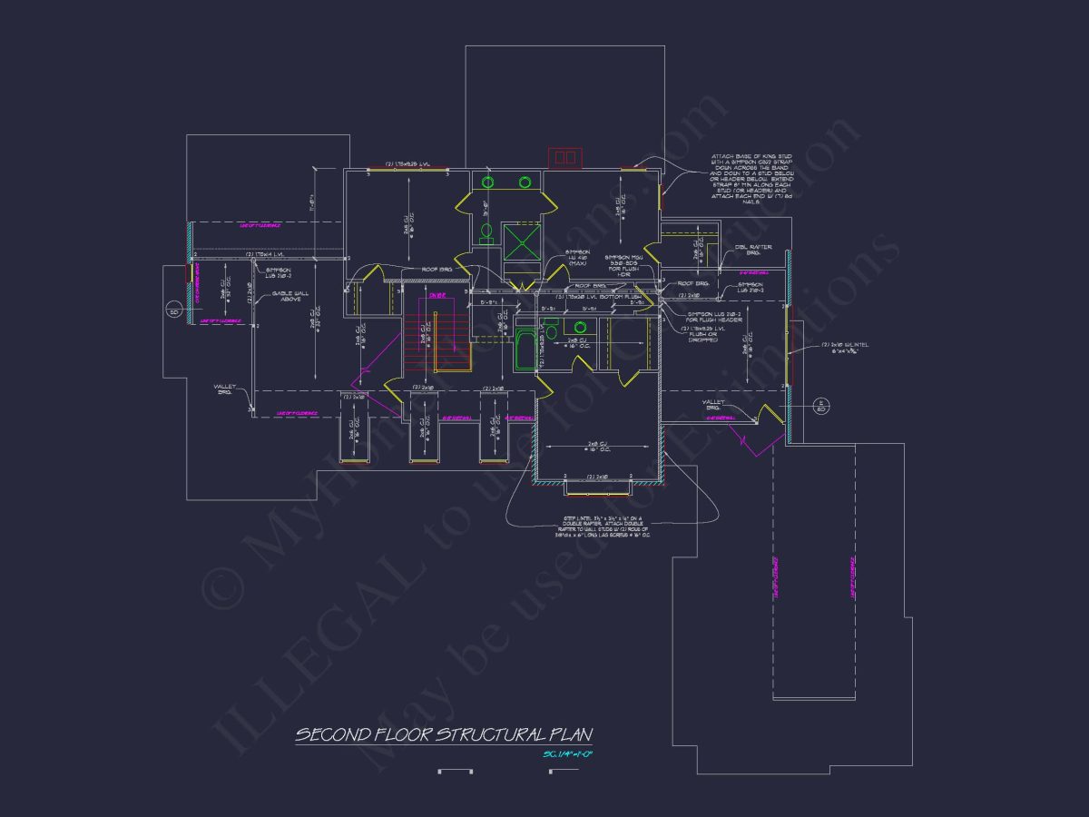 Colonial Craftsman Home Plan with 2 Stories & Classic Style