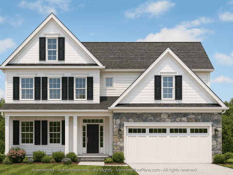 Craftsman Home Plan 2-Story CAD Blueprint with 4 Bedrooms