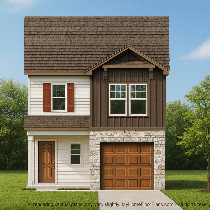 Craftsman Home Plan & Blueprint Designs 2 Story, 3 Bed, 2 Bath