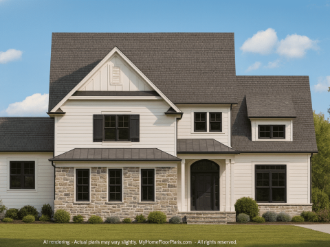Craftsman Home Plan with 2 Stories and 3-Car Garage