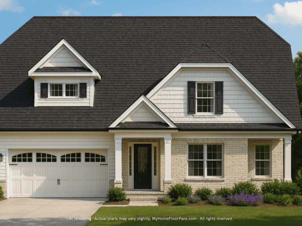 Craftsman Home Plan with 2-Story Layout and CAD Designs