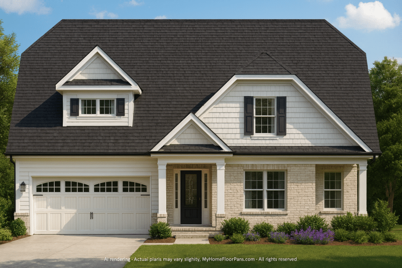 Craftsman Home Plan with 2-Story Layout and CAD Designs