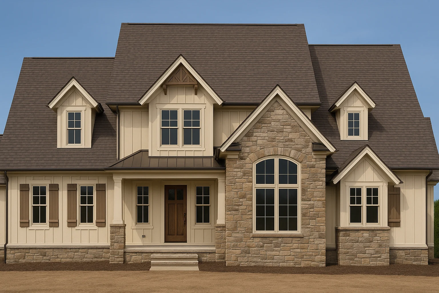 Craftsman Home Plan with Open Floor Layout & Vaulted Ceilings